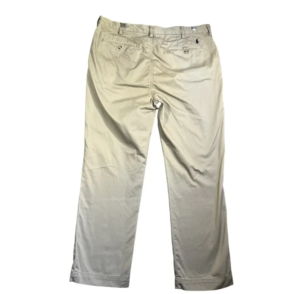 Ralph Lauren Pants Mens 36x30 The Polo Chino Khaki Tan Cotton Twill Straight